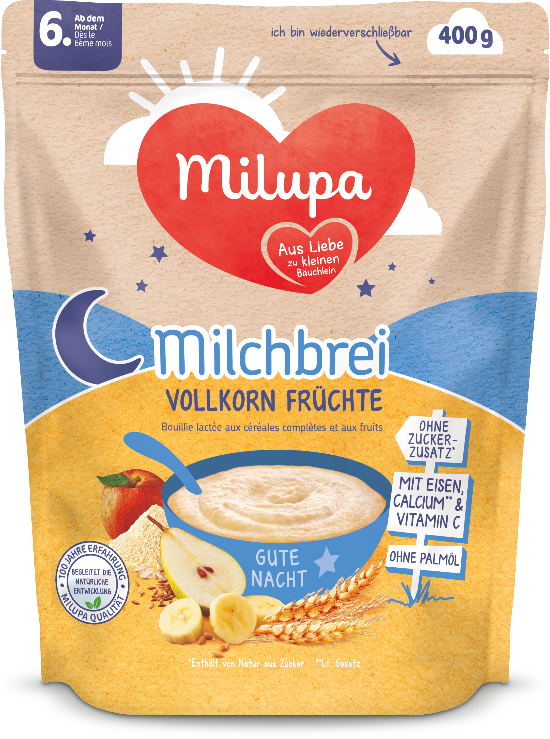 Milupa Milchbrei Vollkorn Früchte